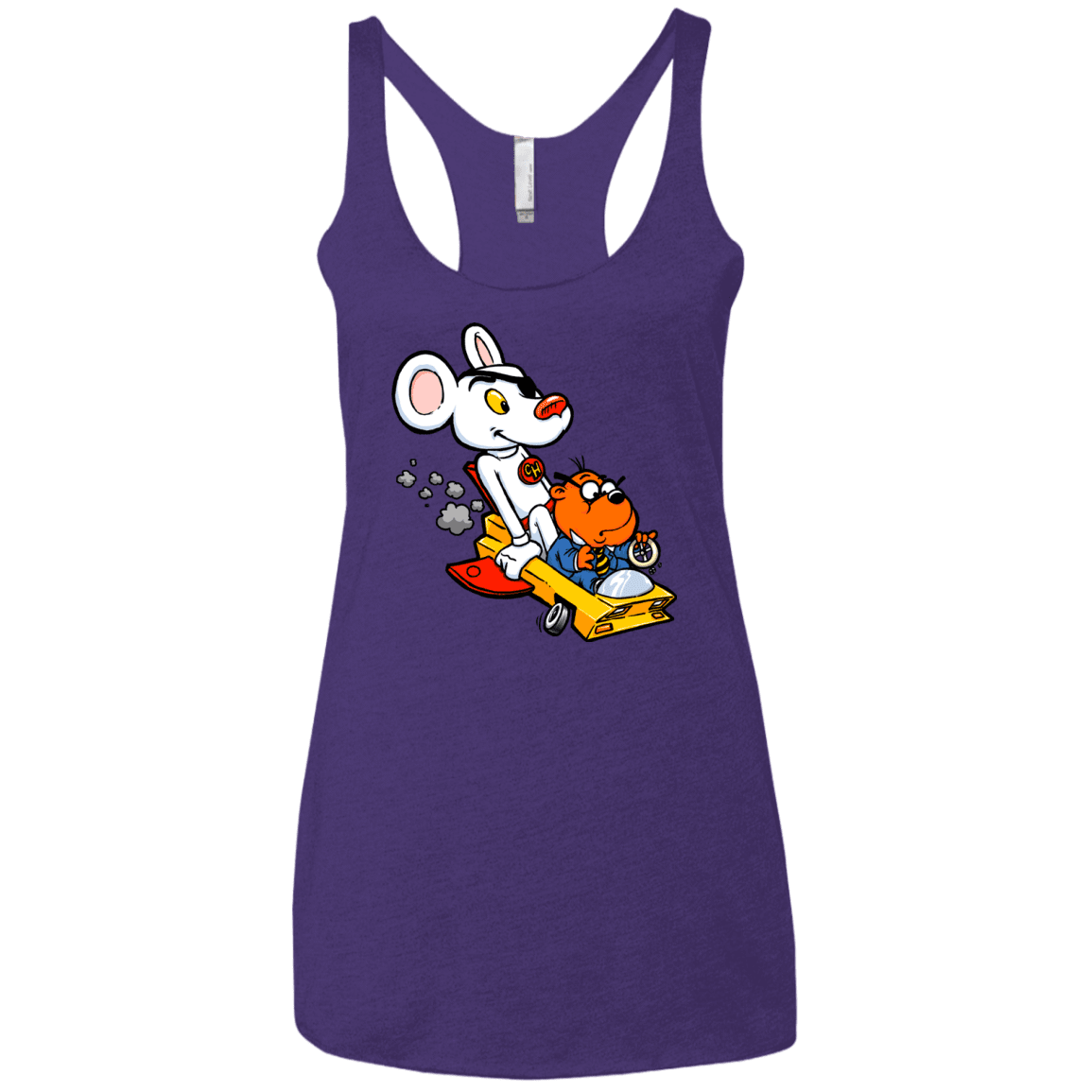 T-Shirts Purple / X-Small Danger Mouse Women's Triblend Racerback Tank