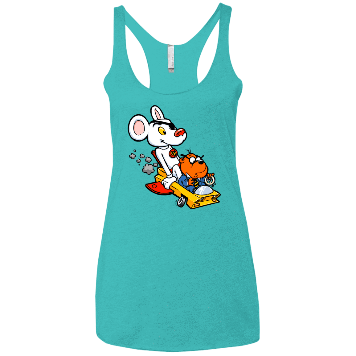 T-Shirts Tahiti Blue / X-Small Danger Mouse Women's Triblend Racerback Tank