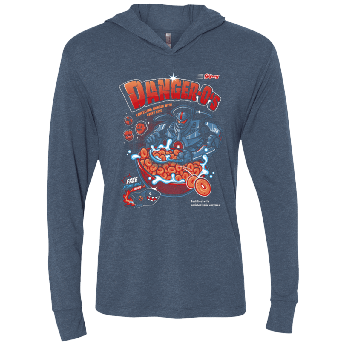 T-Shirts Indigo / X-Small Danger O's Triblend Long Sleeve Hoodie Tee