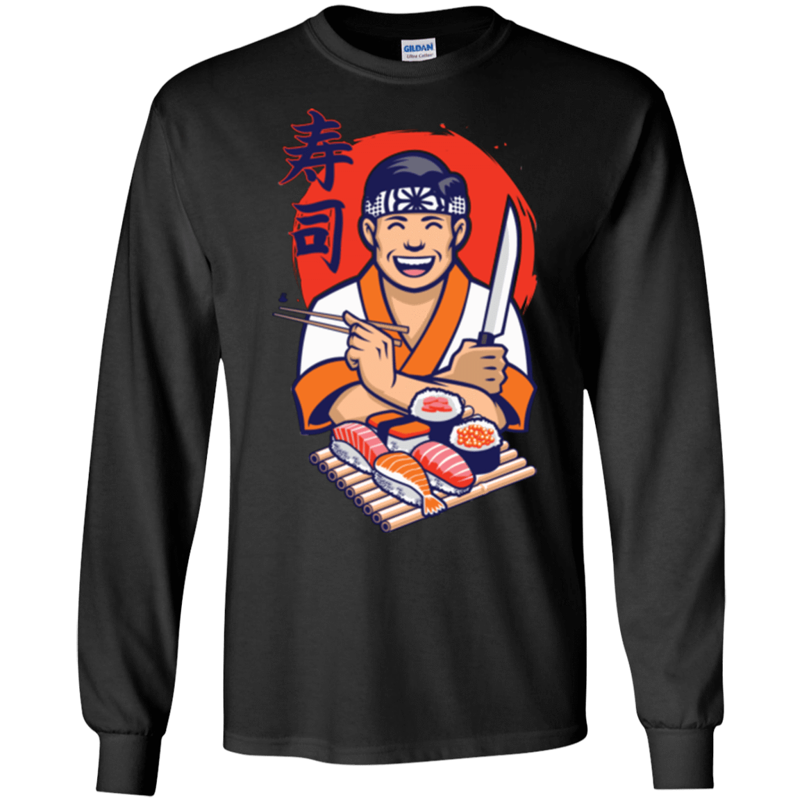 T-Shirts Black / S DANIEL SAN SUSHI Men's Long Sleeve T-Shirt