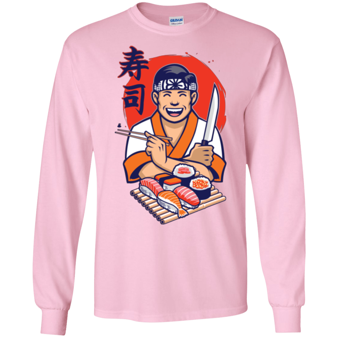 T-Shirts Light Pink / S DANIEL SAN SUSHI Men's Long Sleeve T-Shirt