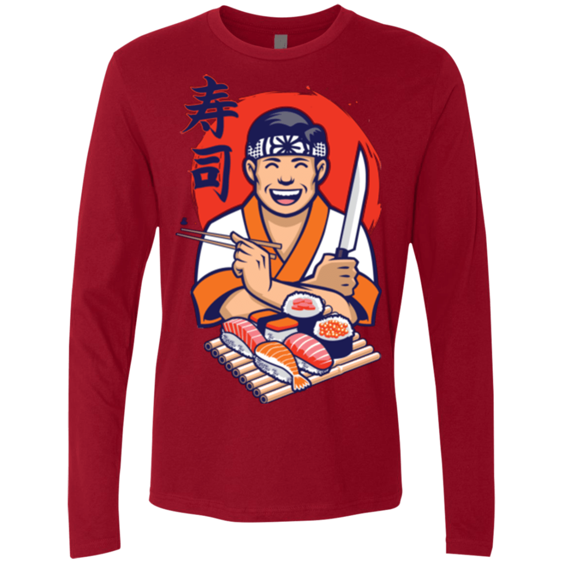 T-Shirts Cardinal / S DANIEL SAN SUSHI Men's Premium Long Sleeve