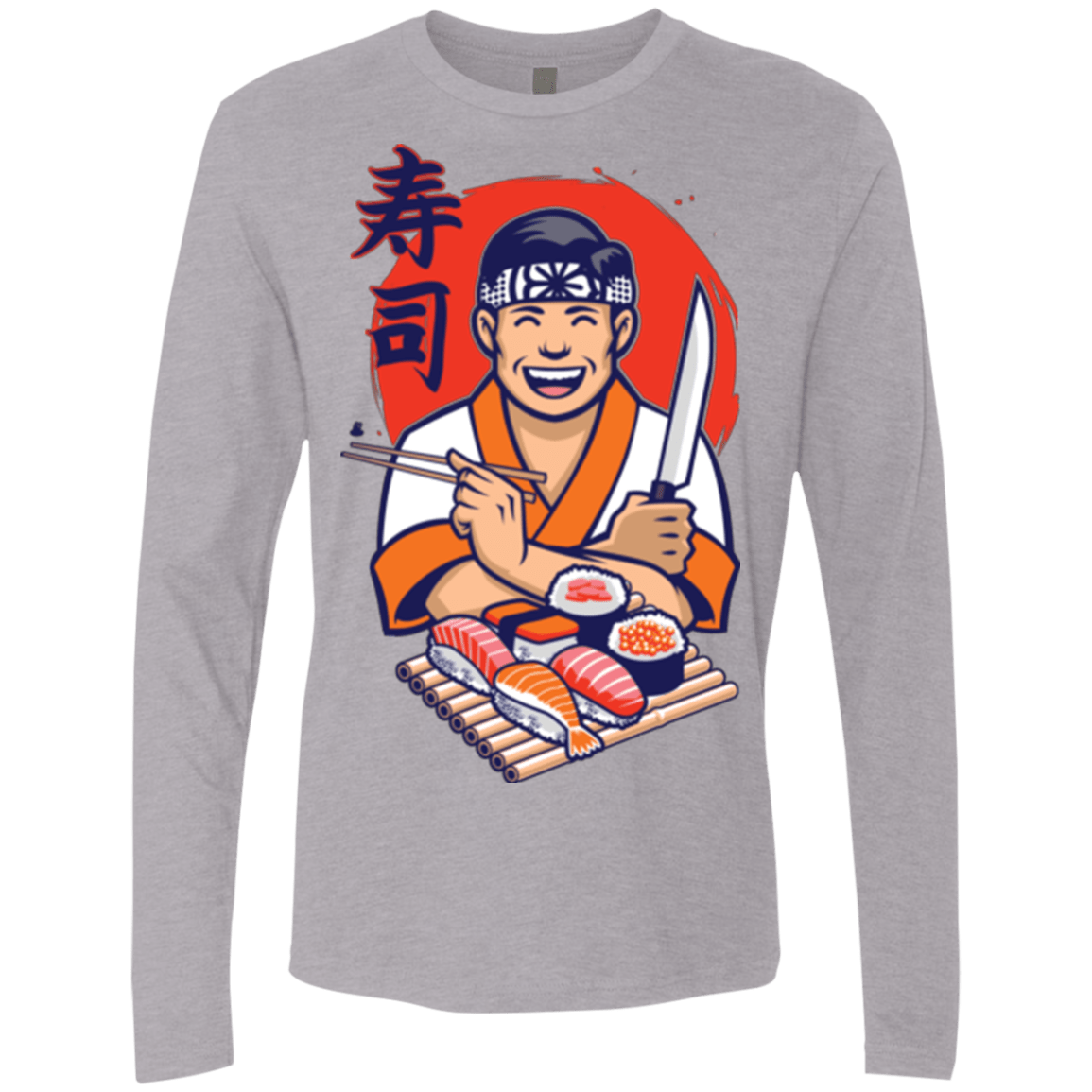 T-Shirts Heather Grey / S DANIEL SAN SUSHI Men's Premium Long Sleeve