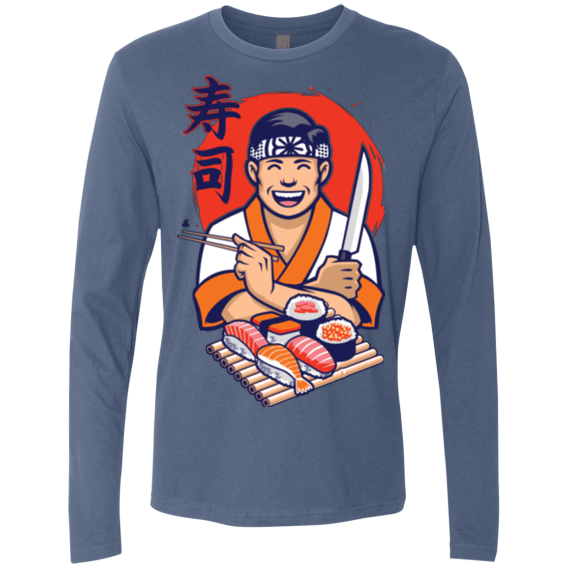 T-Shirts Indigo / S DANIEL SAN SUSHI Men's Premium Long Sleeve