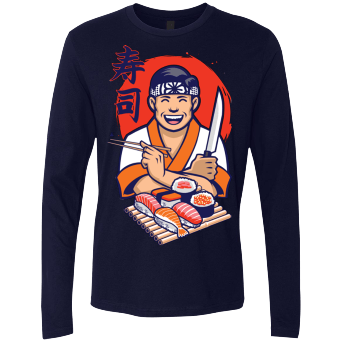 T-Shirts Midnight Navy / S DANIEL SAN SUSHI Men's Premium Long Sleeve