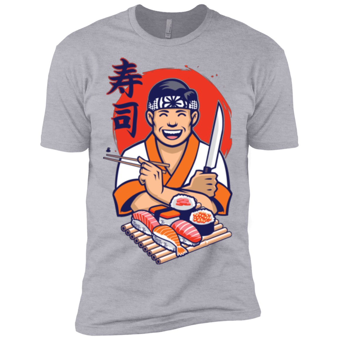 T-Shirts Heather Grey / X-Small DANIEL SAN SUSHI Men's Premium T-Shirt