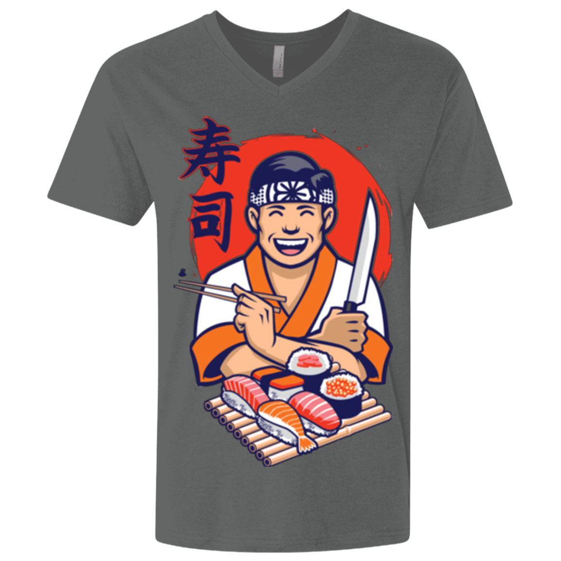 T-Shirts Heavy Metal / X-Small DANIEL SAN SUSHI Men's Premium V-Neck