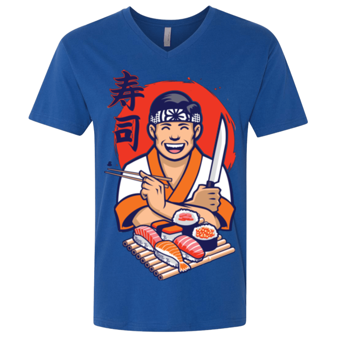 T-Shirts Royal / X-Small DANIEL SAN SUSHI Men's Premium V-Neck
