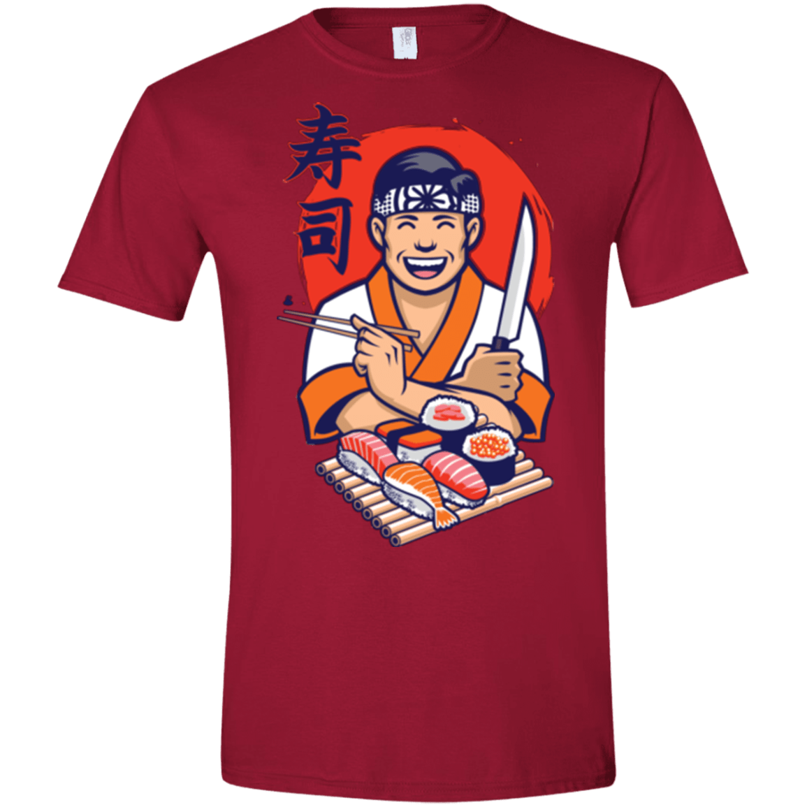 T-Shirts Cardinal Red / S DANIEL SAN SUSHI Men's Semi-Fitted Softstyle