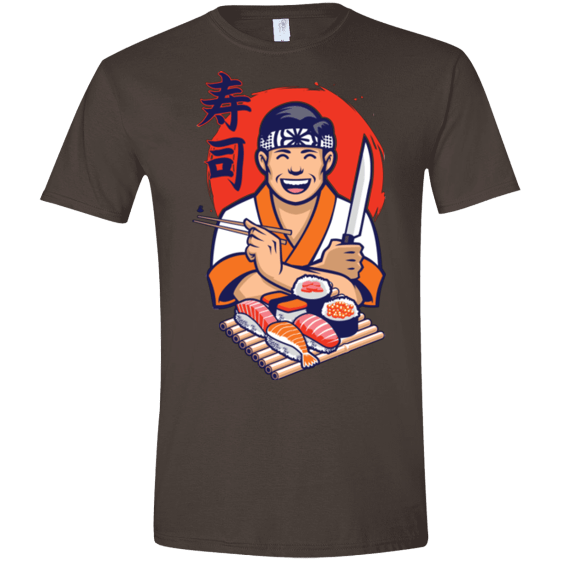 T-Shirts Dark Chocolate / S DANIEL SAN SUSHI Men's Semi-Fitted Softstyle