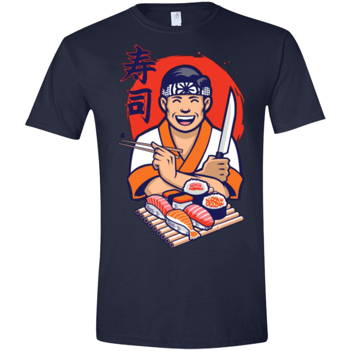 T-Shirts Navy / X-Small DANIEL SAN SUSHI Men's Semi-Fitted Softstyle