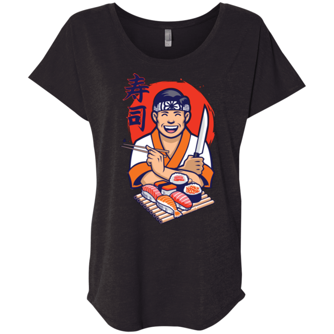 T-Shirts Vintage Black / X-Small DANIEL SAN SUSHI Triblend Dolman Sleeve