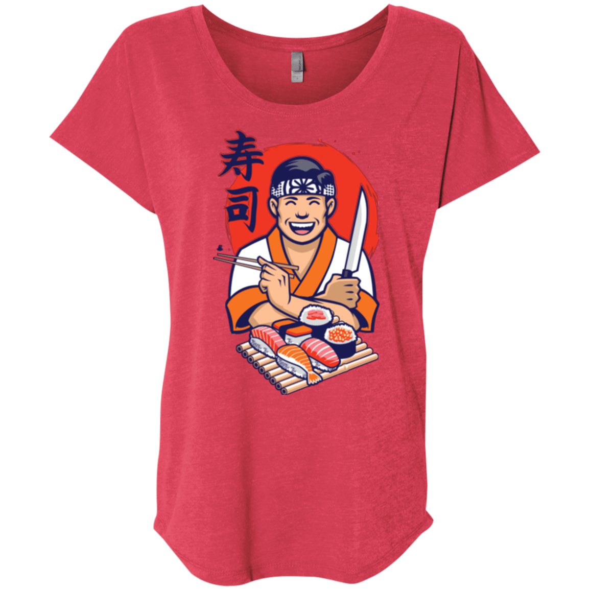 T-Shirts Vintage Red / X-Small DANIEL SAN SUSHI Triblend Dolman Sleeve