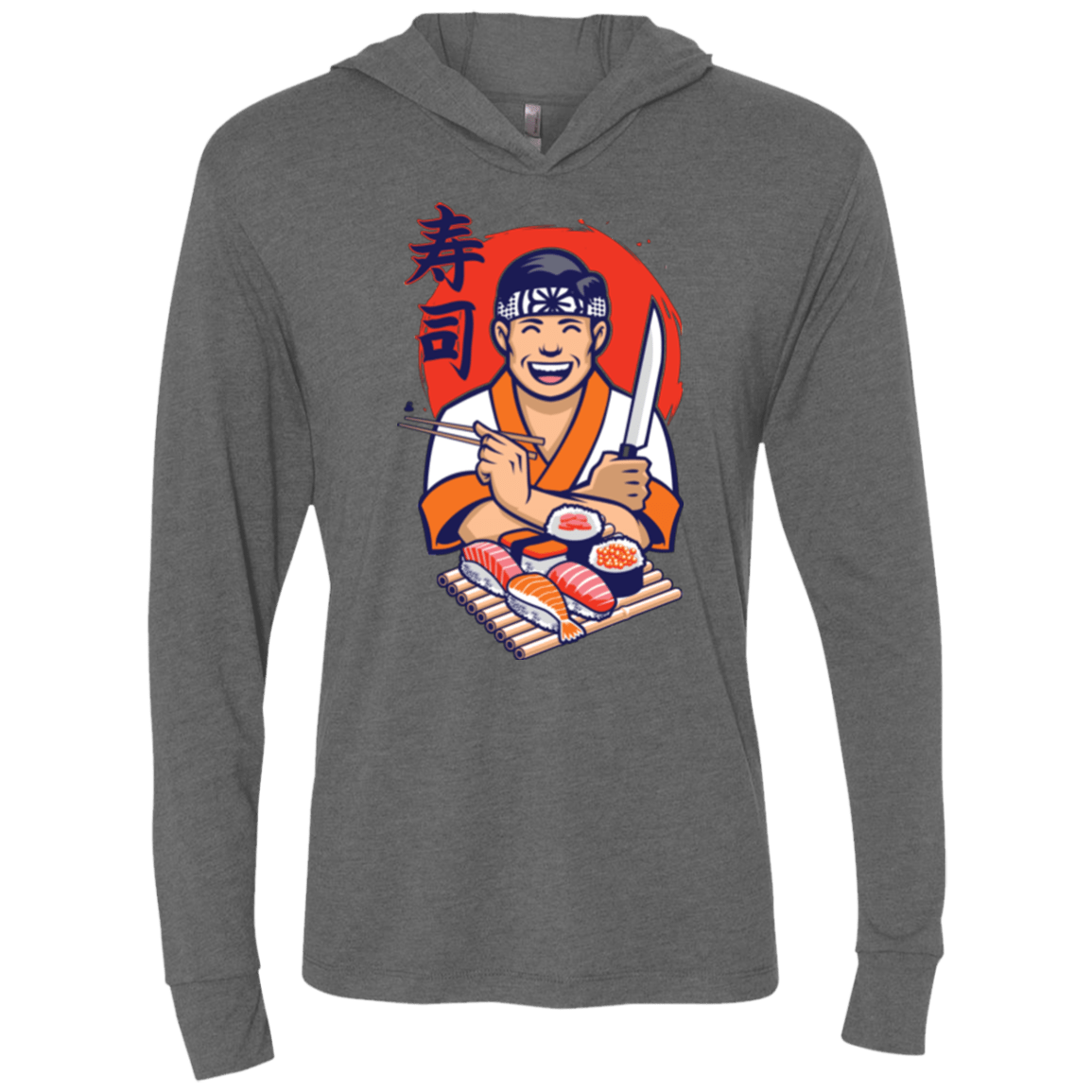 T-Shirts Premium Heather / X-Small DANIEL SAN SUSHI Triblend Long Sleeve Hoodie Tee