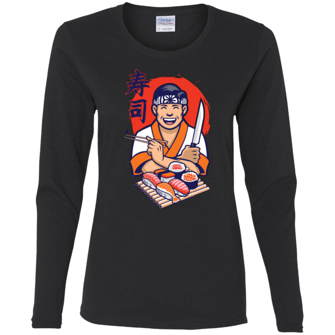 T-Shirts Black / S DANIEL SAN SUSHI Women's Long Sleeve T-Shirt