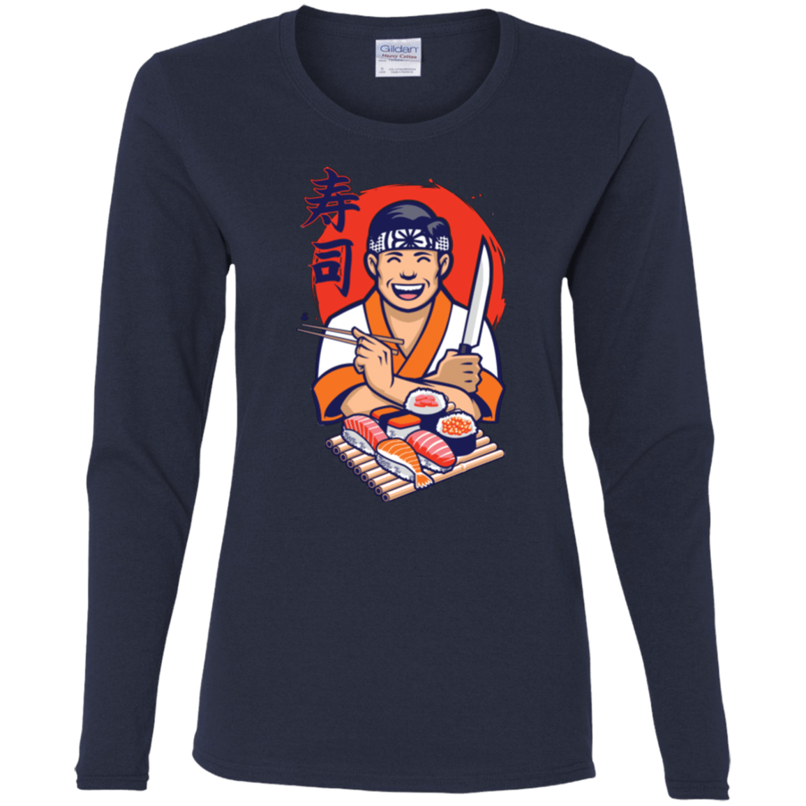 T-Shirts Navy / S DANIEL SAN SUSHI Women's Long Sleeve T-Shirt