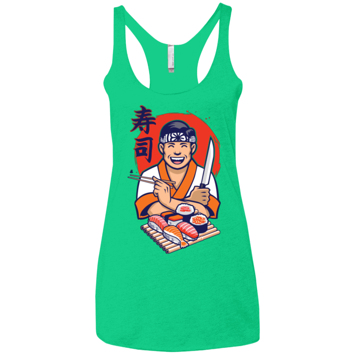 T-Shirts Envy / X-Small DANIEL SAN SUSHI Women's Triblend Racerback Tank