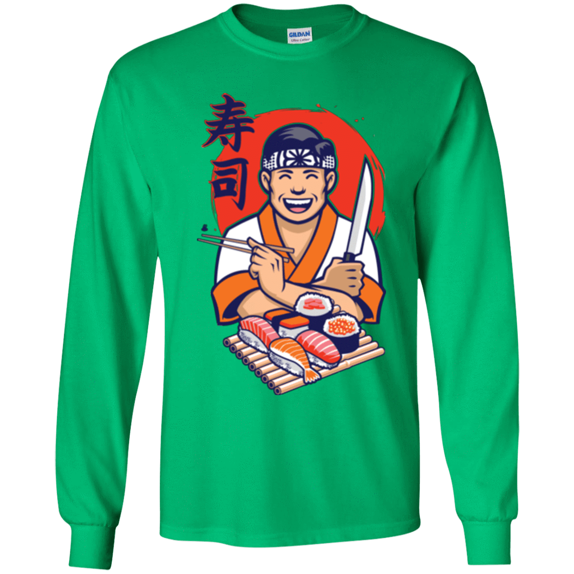 T-Shirts Irish Green / YS DANIEL SAN SUSHI Youth Long Sleeve T-Shirt