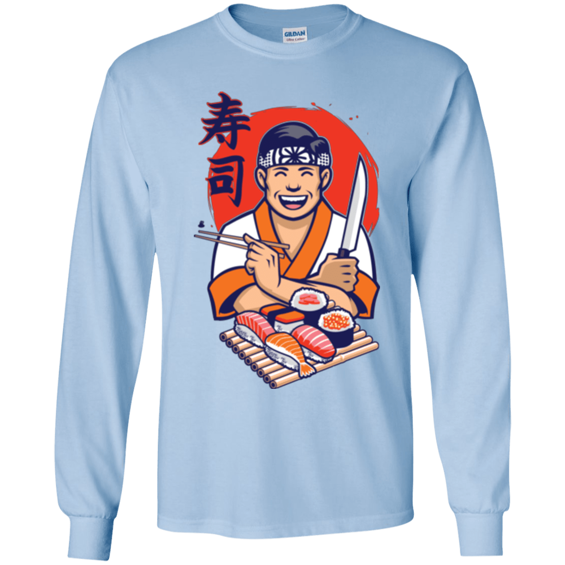 T-Shirts Light Blue / YS DANIEL SAN SUSHI Youth Long Sleeve T-Shirt