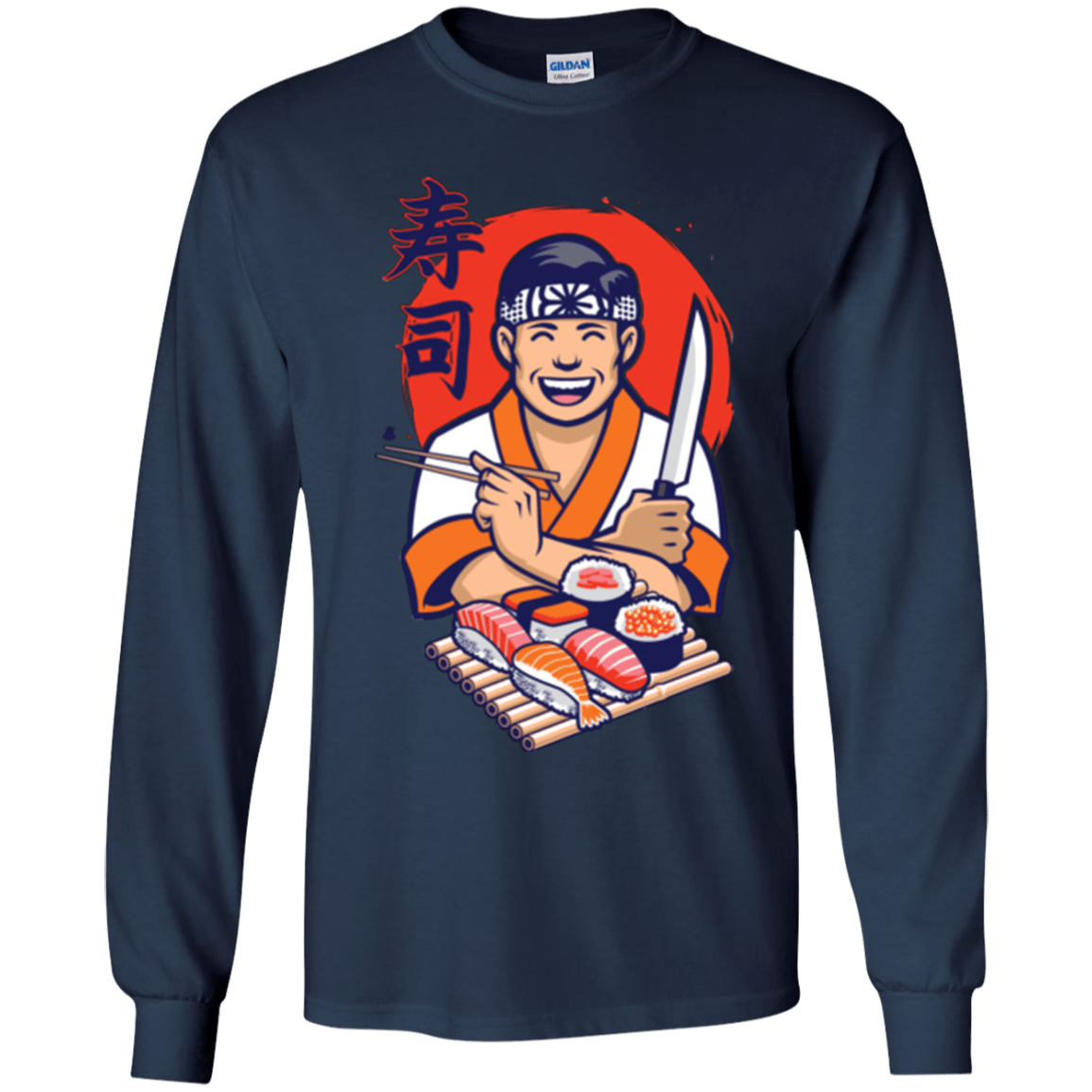 T-Shirts Navy / YS DANIEL SAN SUSHI Youth Long Sleeve T-Shirt