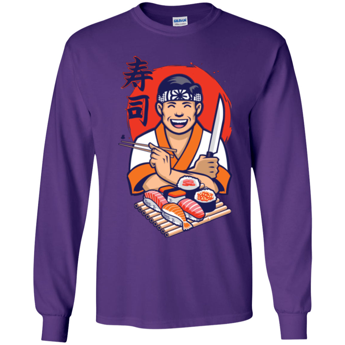 T-Shirts Purple / YS DANIEL SAN SUSHI Youth Long Sleeve T-Shirt