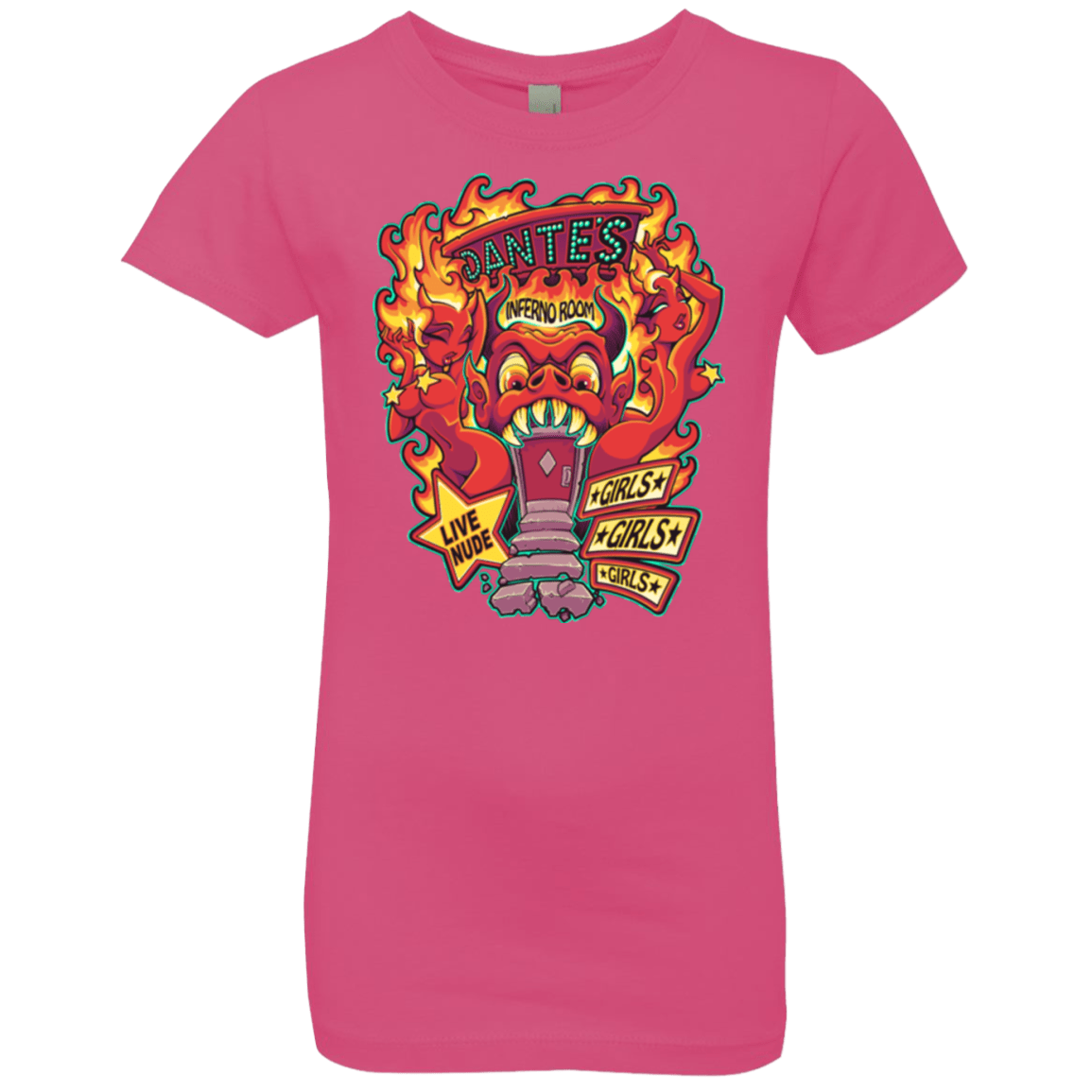 T-Shirts Hot Pink / YXS Dantes Inferno Room Girls Premium T-Shirt