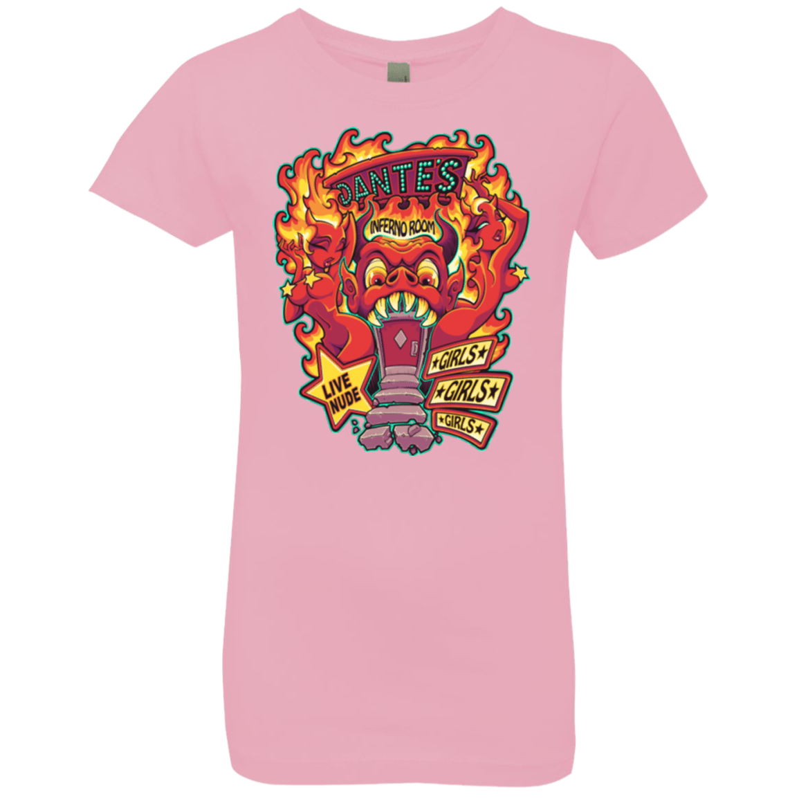 T-Shirts Light Pink / YXS Dantes Inferno Room Girls Premium T-Shirt