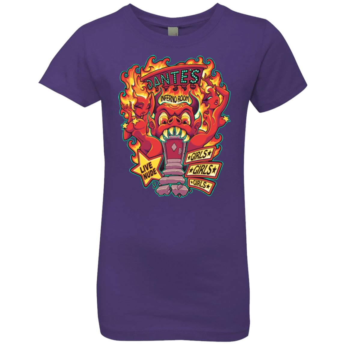 T-Shirts Purple Rush / YXS Dantes Inferno Room Girls Premium T-Shirt