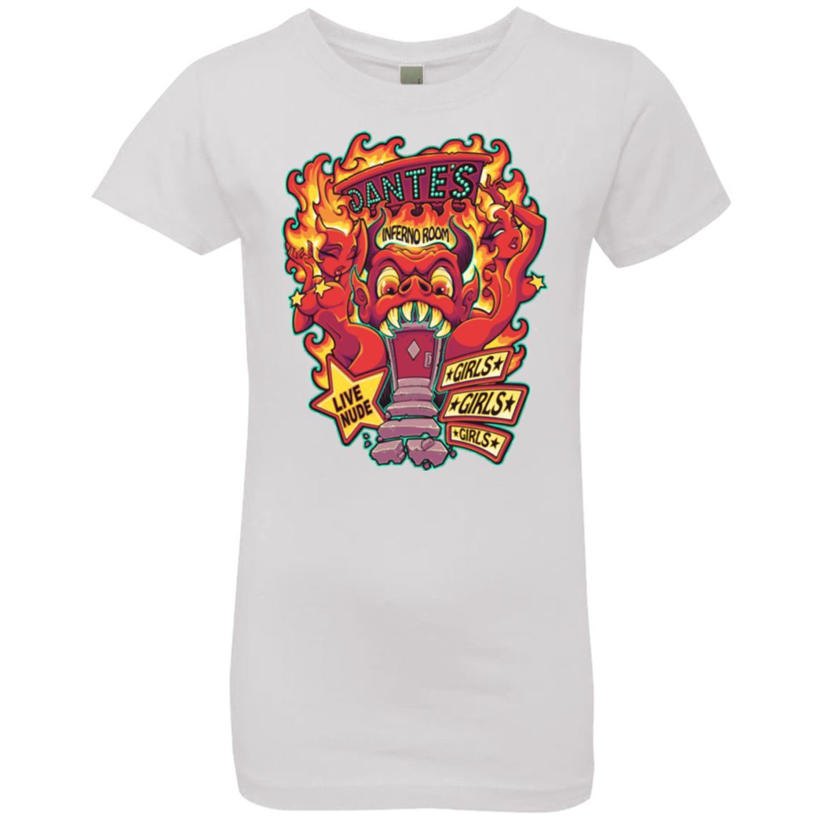 T-Shirts White / YXS Dantes Inferno Room Girls Premium T-Shirt