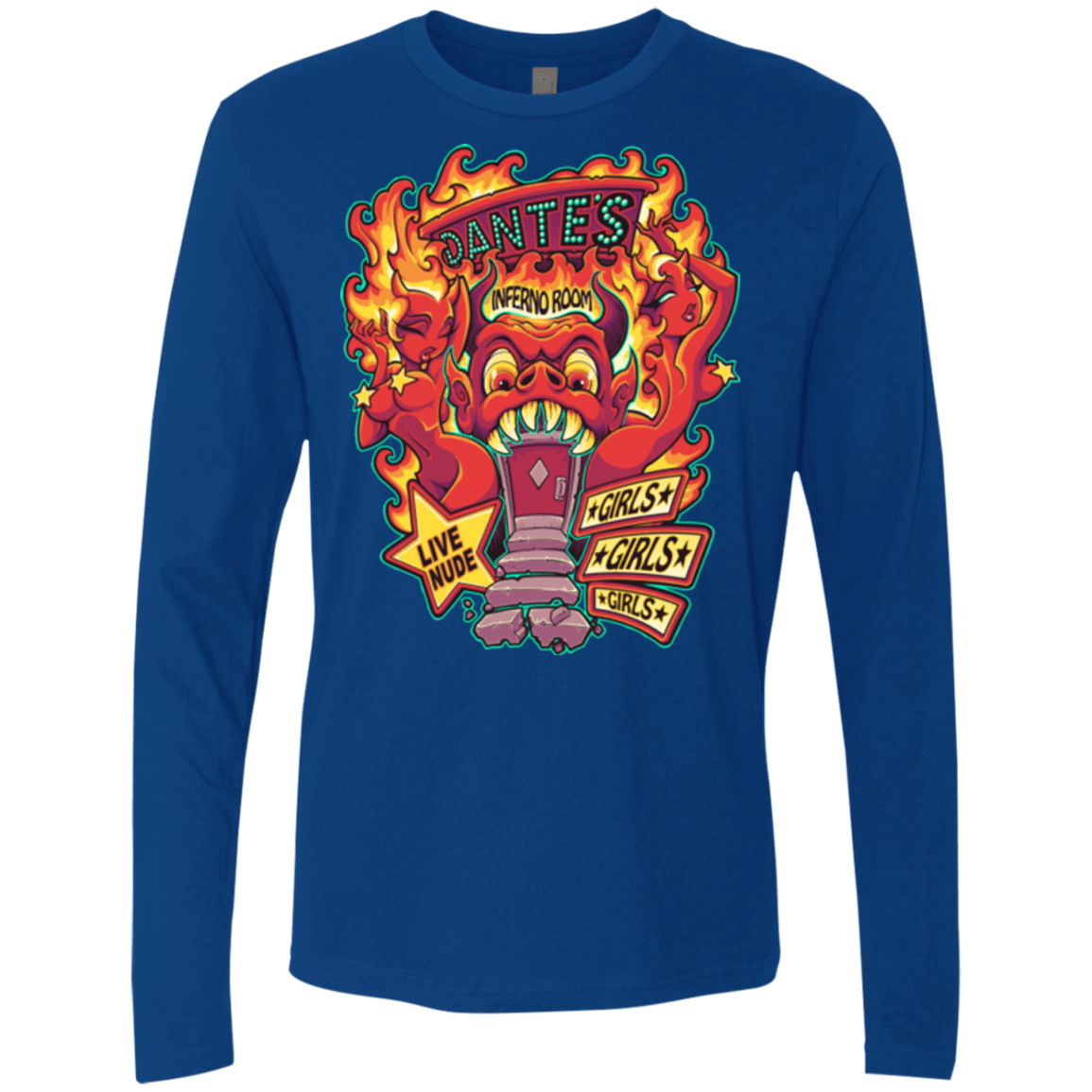 T-Shirts Royal / Small Dantes Inferno Room Men's Premium Long Sleeve