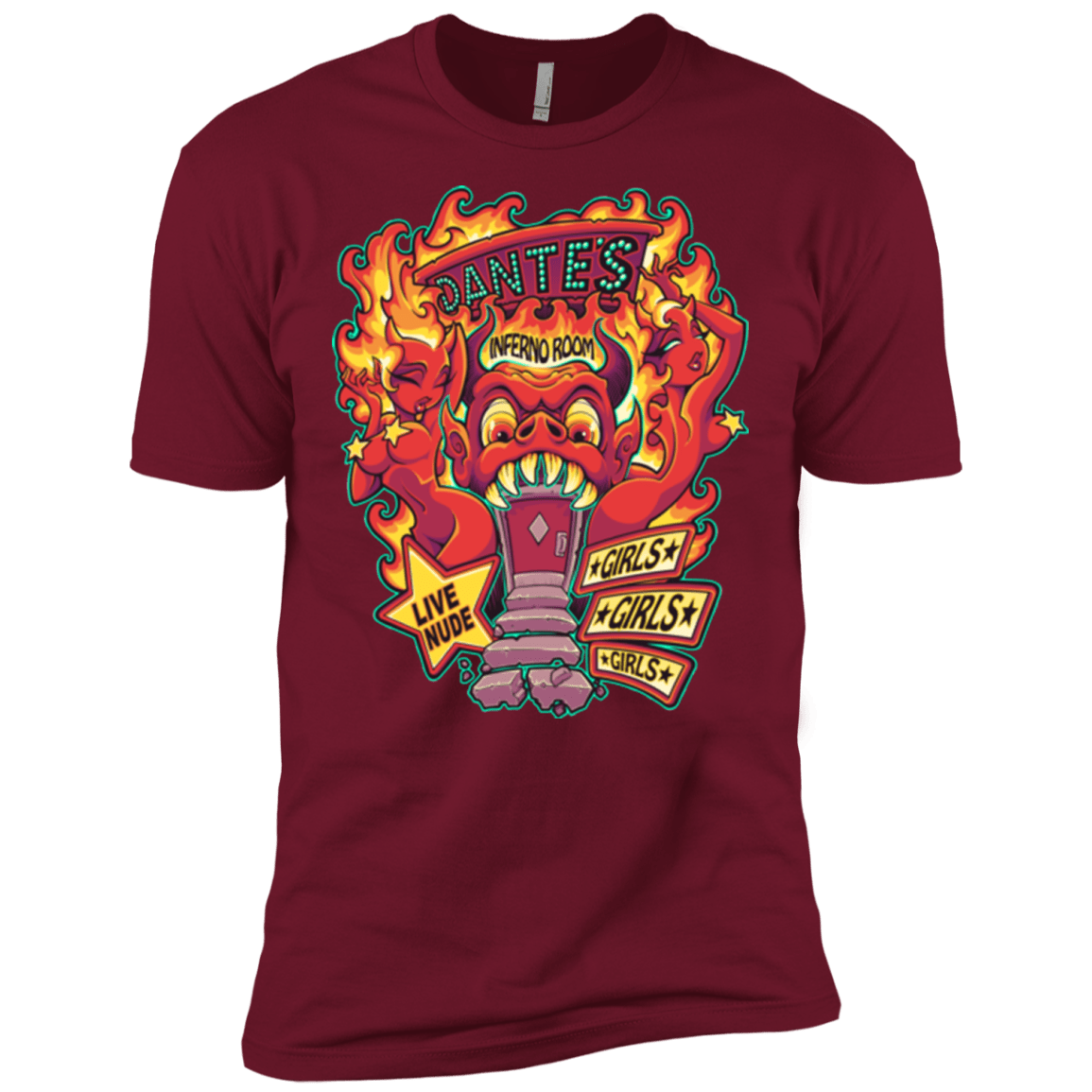 T-Shirts Cardinal / X-Small Dantes Inferno Room Men's Premium T-Shirt
