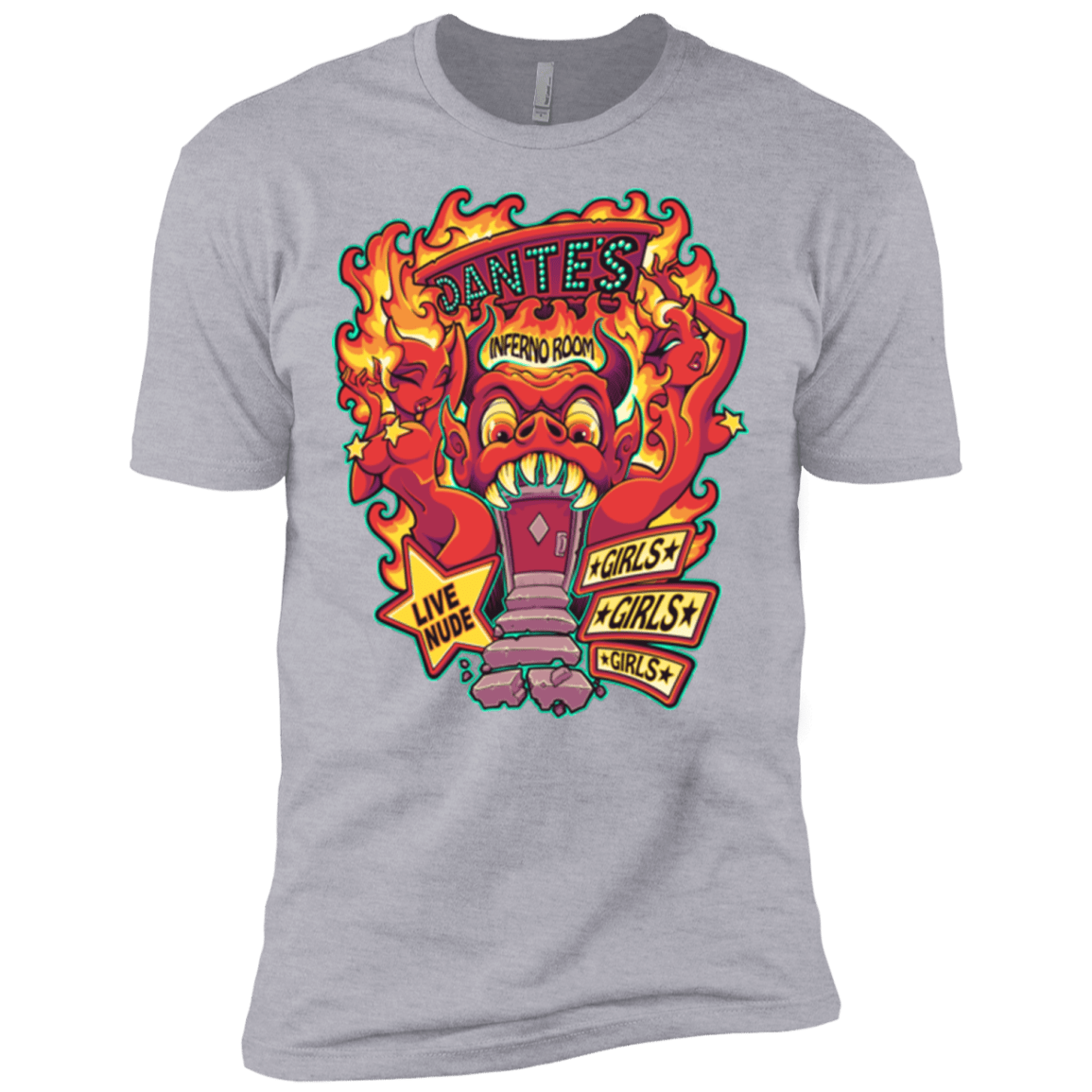 T-Shirts Heather Grey / X-Small Dantes Inferno Room Men's Premium T-Shirt