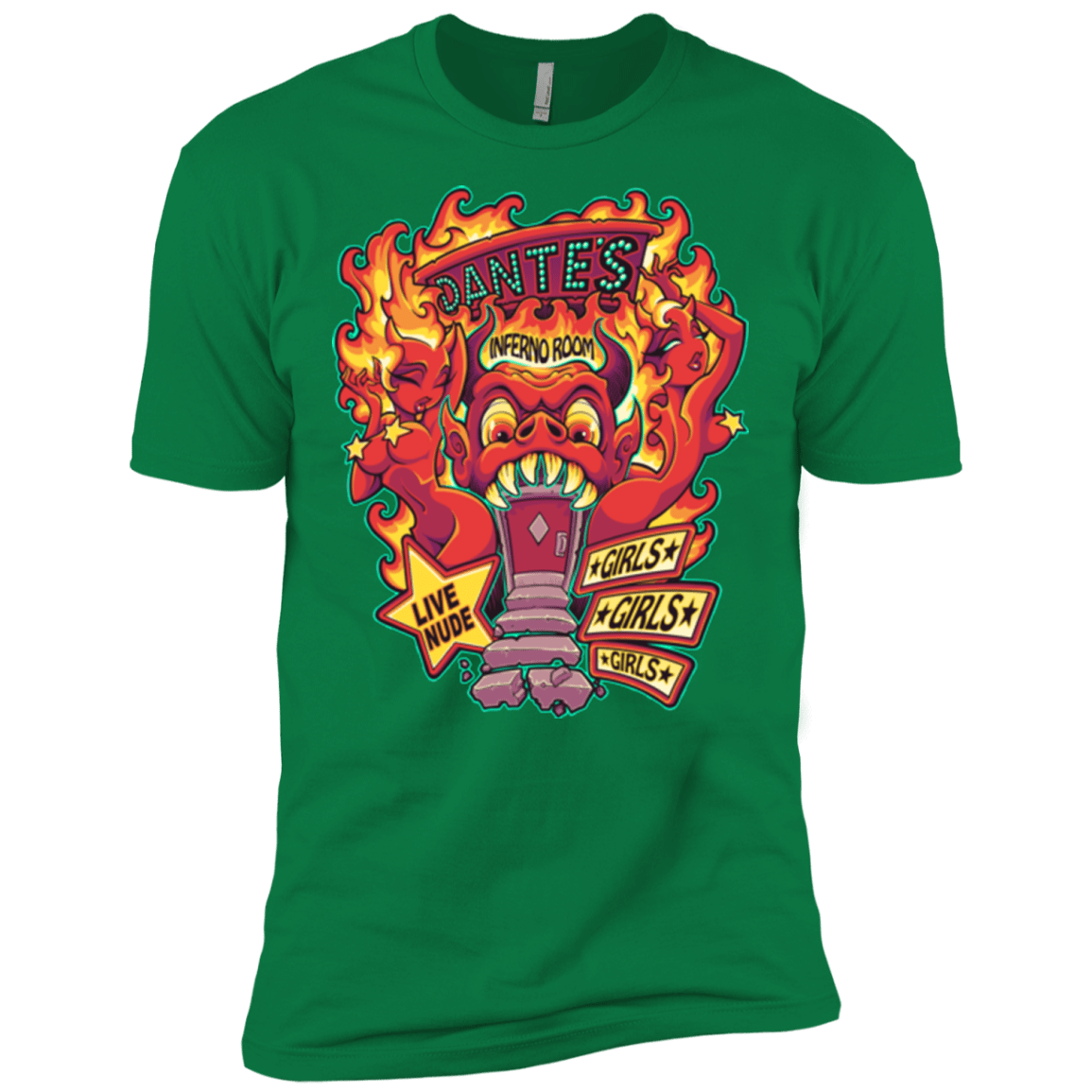 T-Shirts Kelly Green / X-Small Dantes Inferno Room Men's Premium T-Shirt