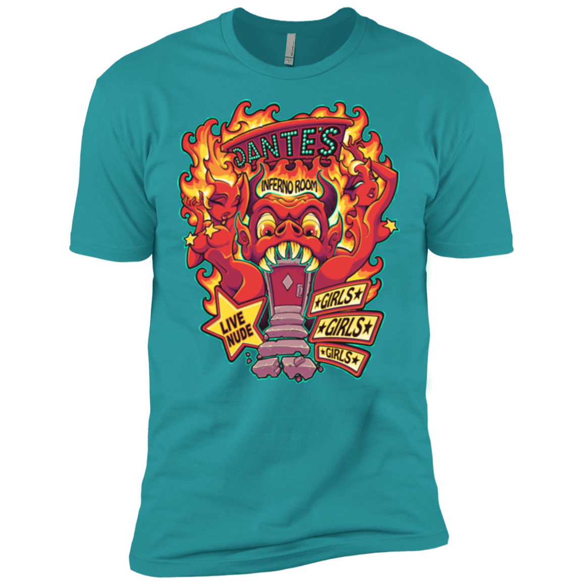 T-Shirts Tahiti Blue / X-Small Dantes Inferno Room Men's Premium T-Shirt