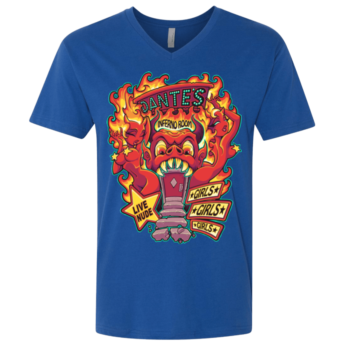 T-Shirts Royal / X-Small Dantes Inferno Room Men's Premium V-Neck
