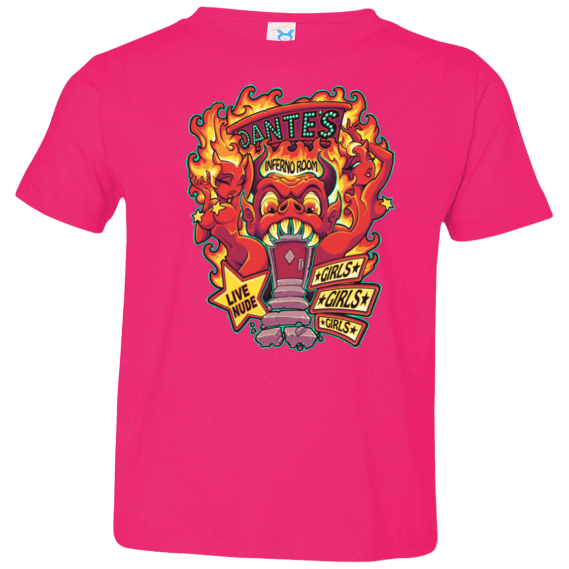 T-Shirts Hot Pink / 2T Dantes Inferno Room Toddler Premium T-Shirt