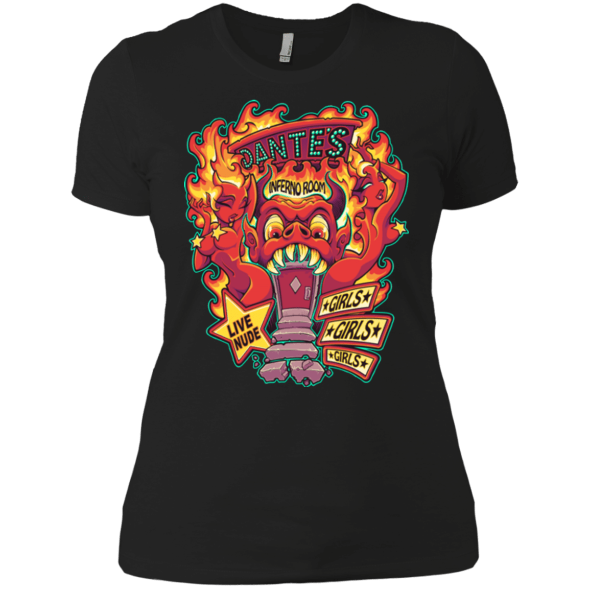 T-Shirts Black / X-Small Dantes Inferno Room Women's Premium T-Shirt