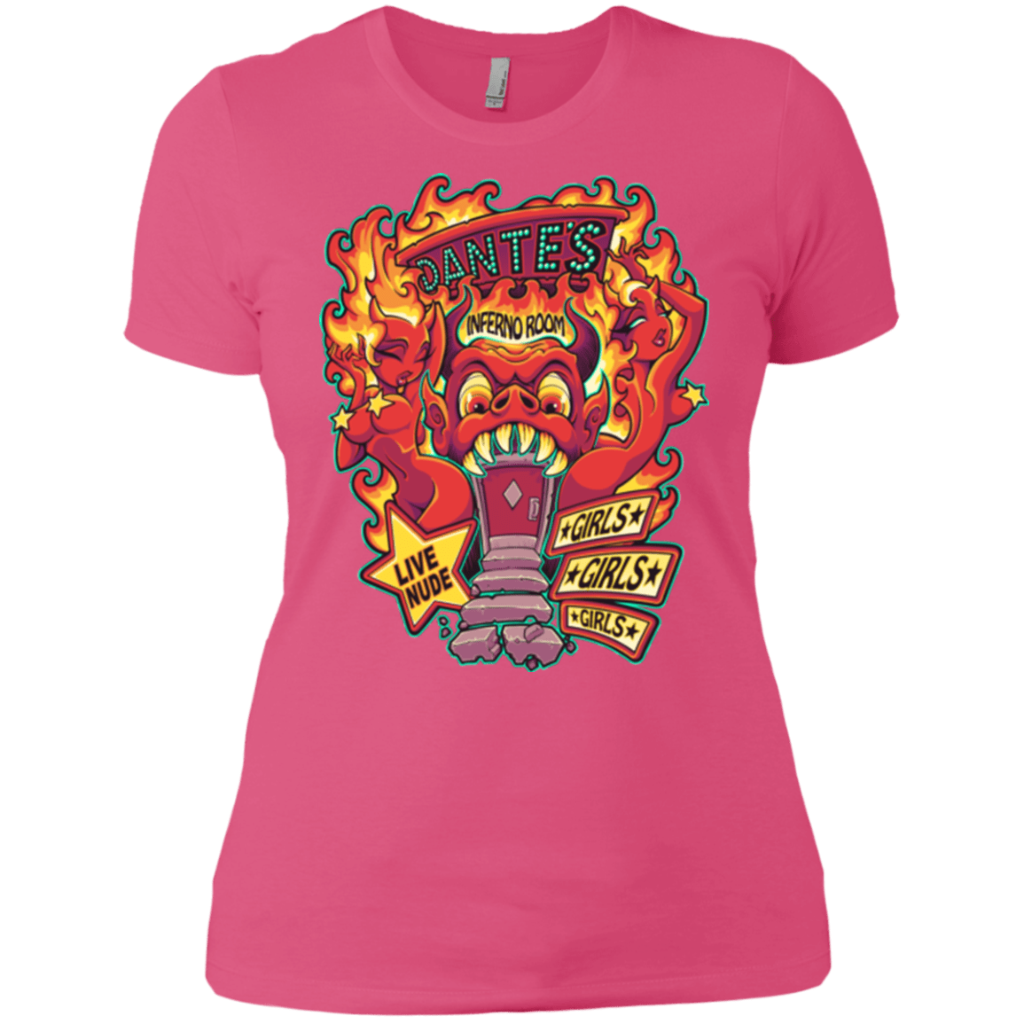 T-Shirts Hot Pink / X-Small Dantes Inferno Room Women's Premium T-Shirt