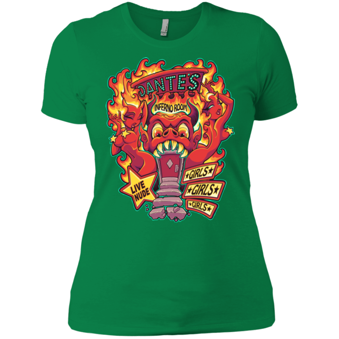 T-Shirts Kelly Green / X-Small Dantes Inferno Room Women's Premium T-Shirt