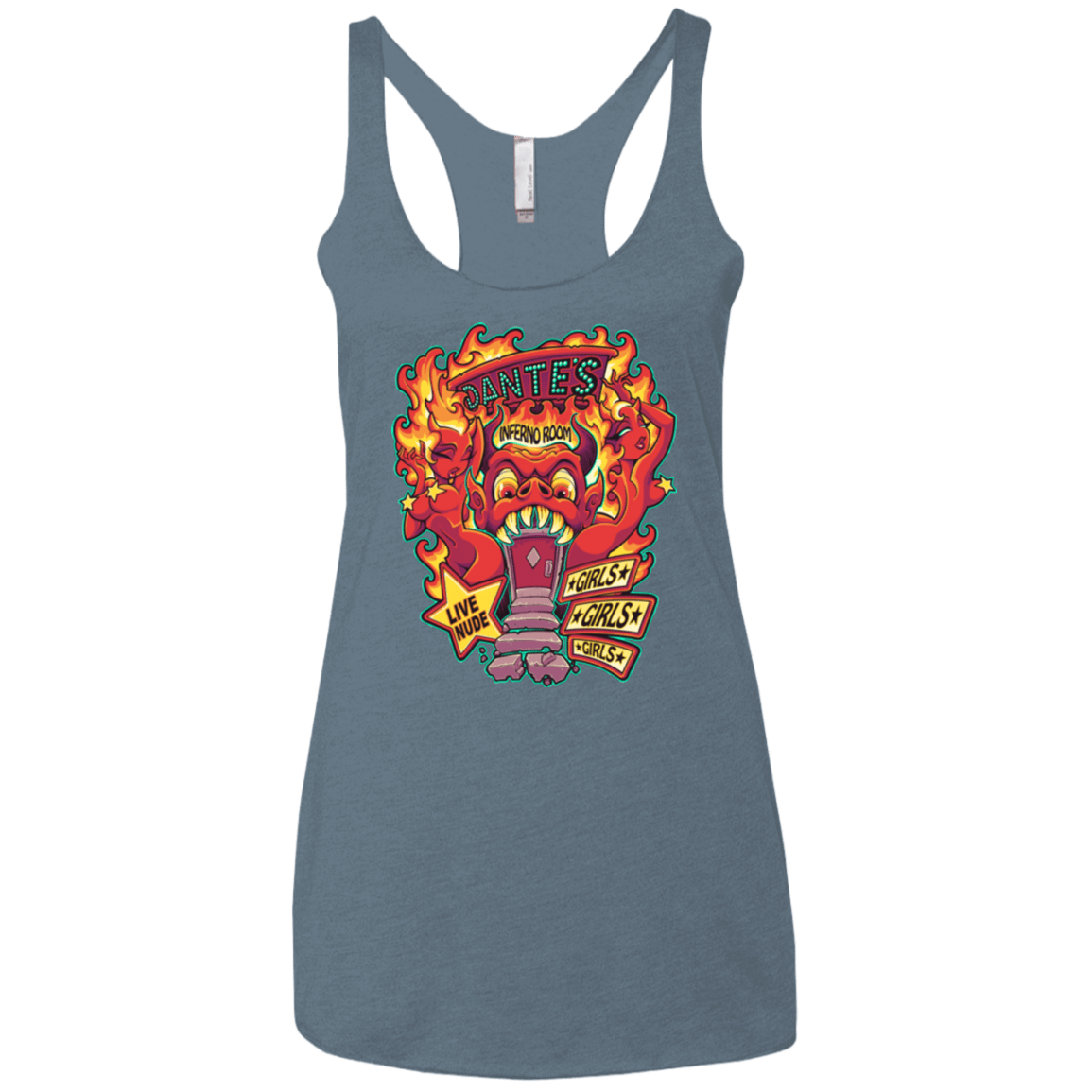 T-Shirts Indigo / X-Small Dantes Inferno Room Women's Triblend Racerback Tank