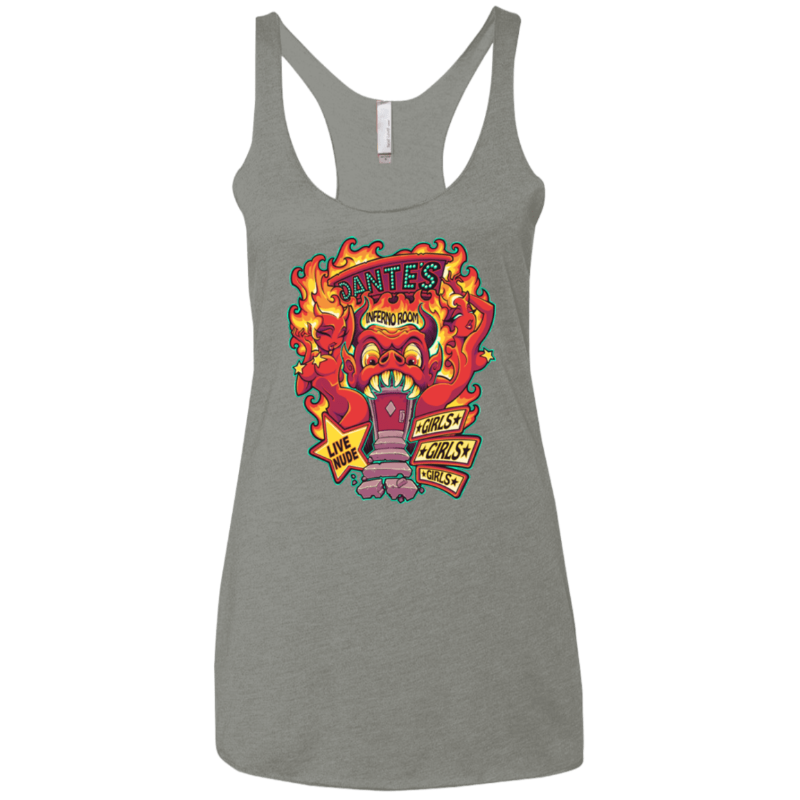 T-Shirts Venetian Grey / X-Small Dantes Inferno Room Women's Triblend Racerback Tank