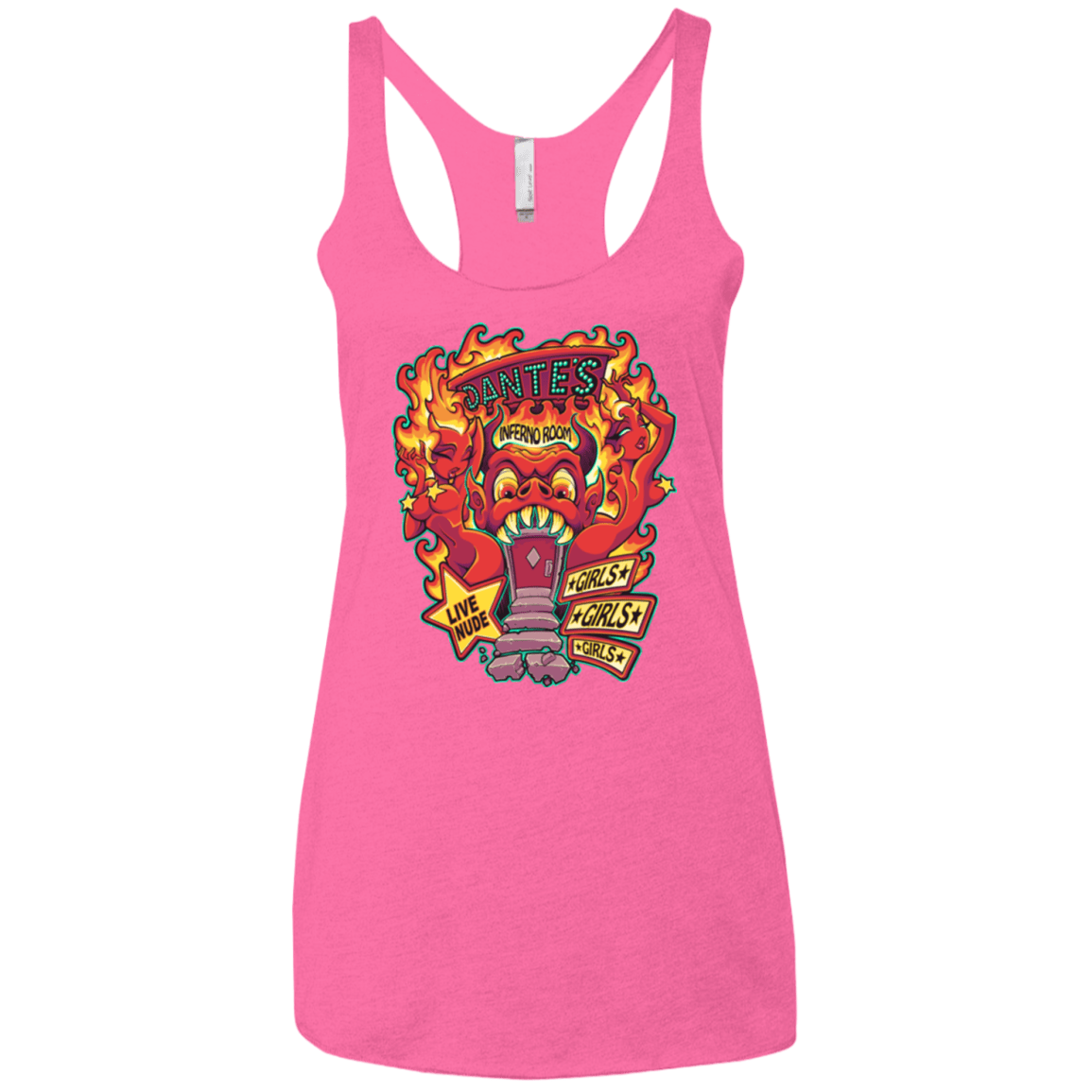 T-Shirts Vintage Pink / X-Small Dantes Inferno Room Women's Triblend Racerback Tank