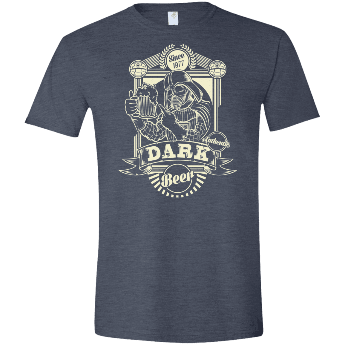 T-Shirts Heather Navy / S Dark Beer Men's Semi-Fitted Softstyle