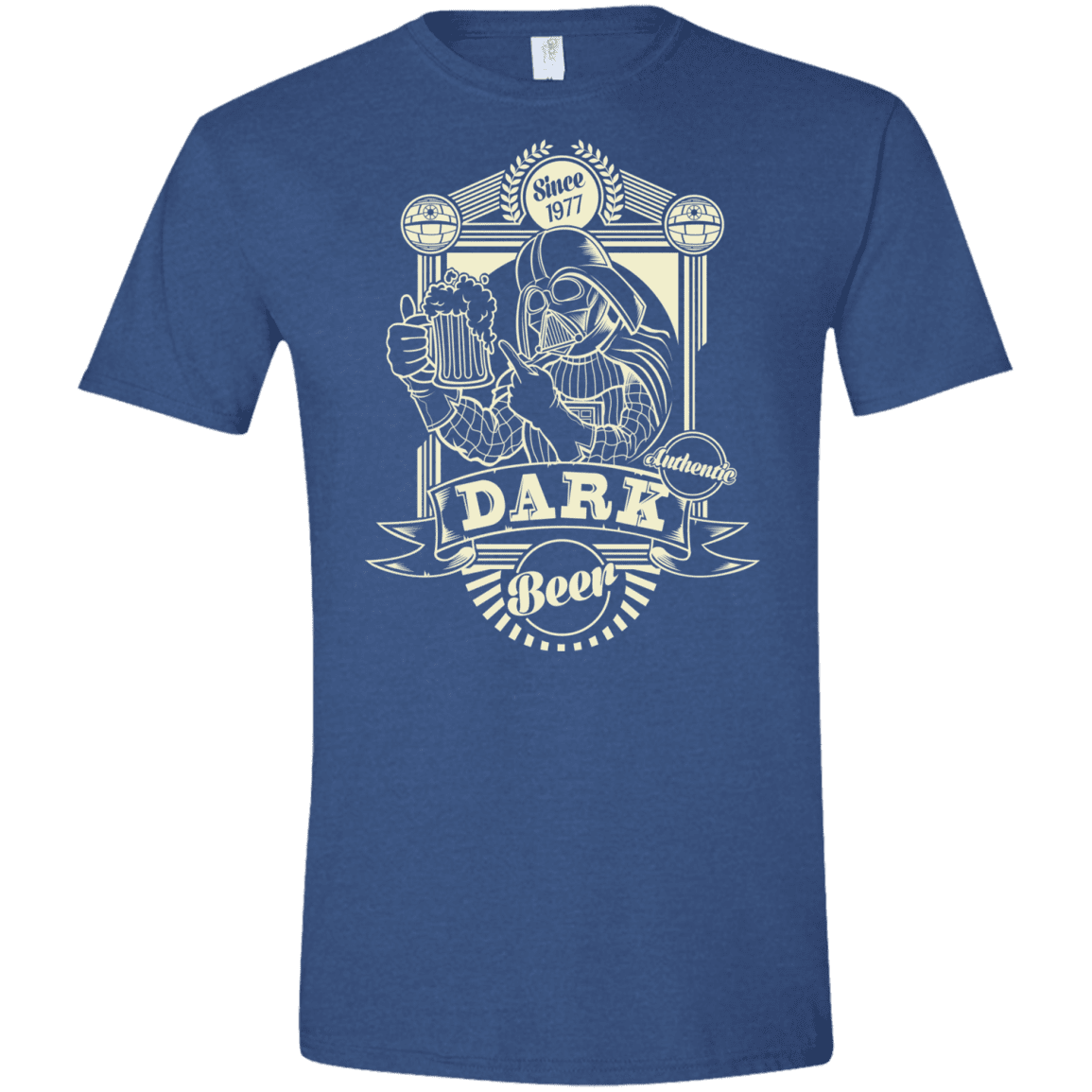 T-Shirts Heather Royal / X-Small Dark Beer Men's Semi-Fitted Softstyle