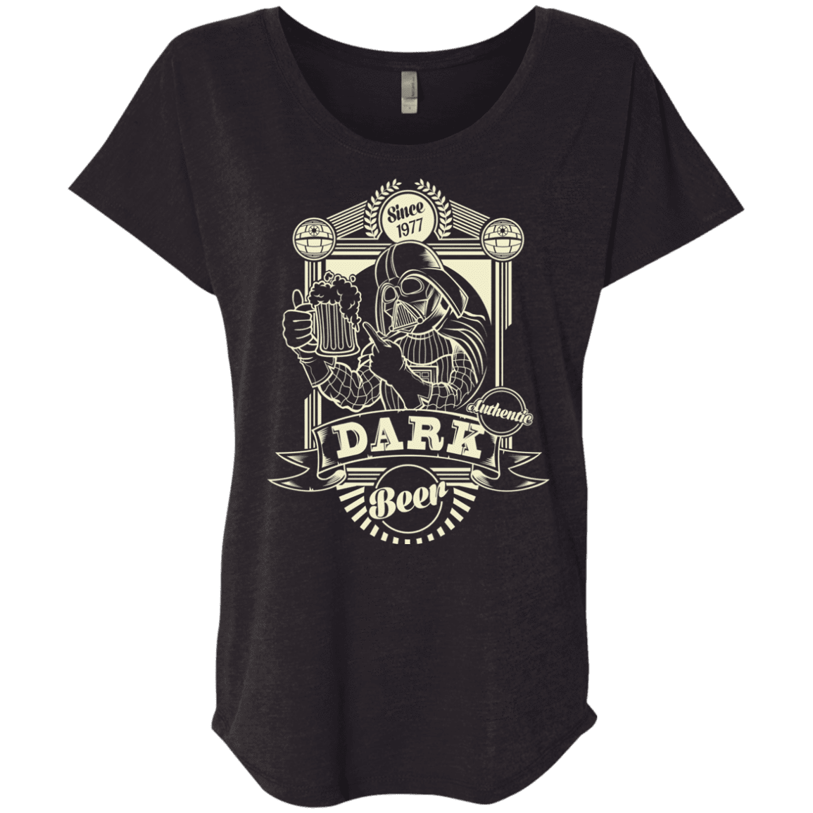 T-Shirts Vintage Black / X-Small Dark Beer Triblend Dolman Sleeve