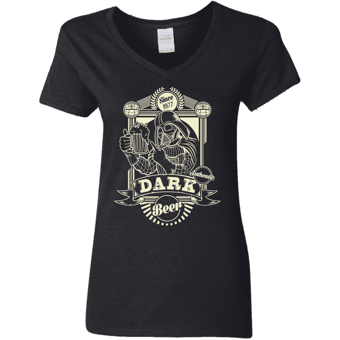 T-Shirts Black / S Dark Beer Women's V-Neck T-Shirt