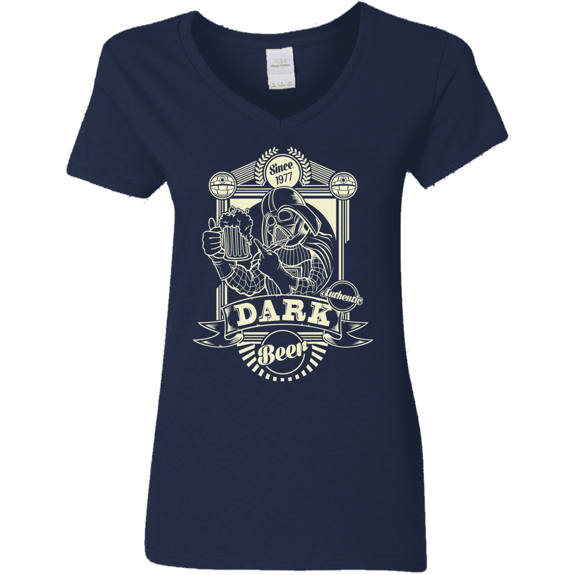 T-Shirts Navy / S Dark Beer Women's V-Neck T-Shirt