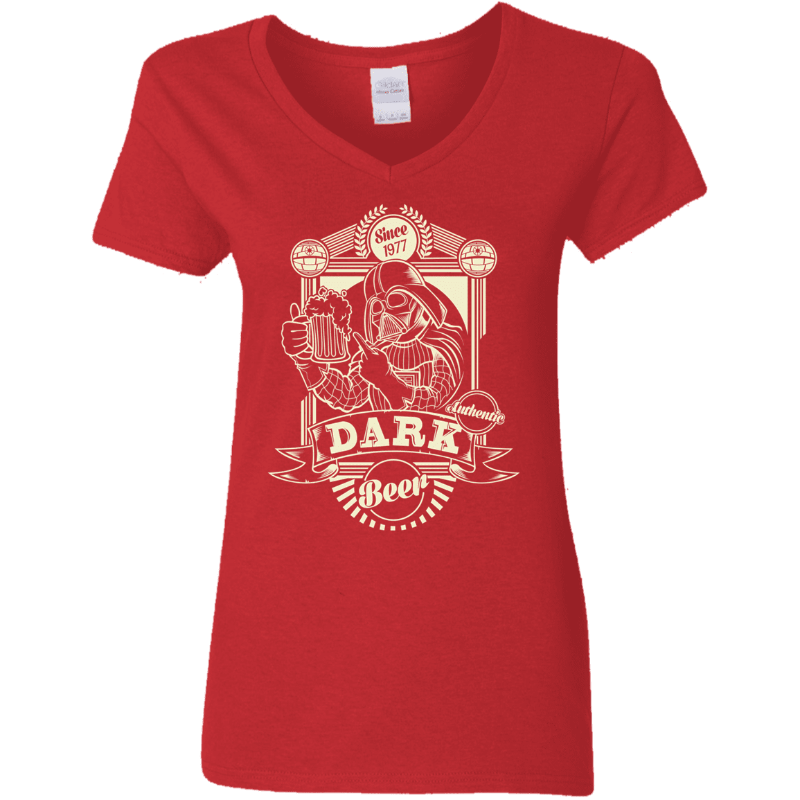 T-Shirts Red / S Dark Beer Women's V-Neck T-Shirt