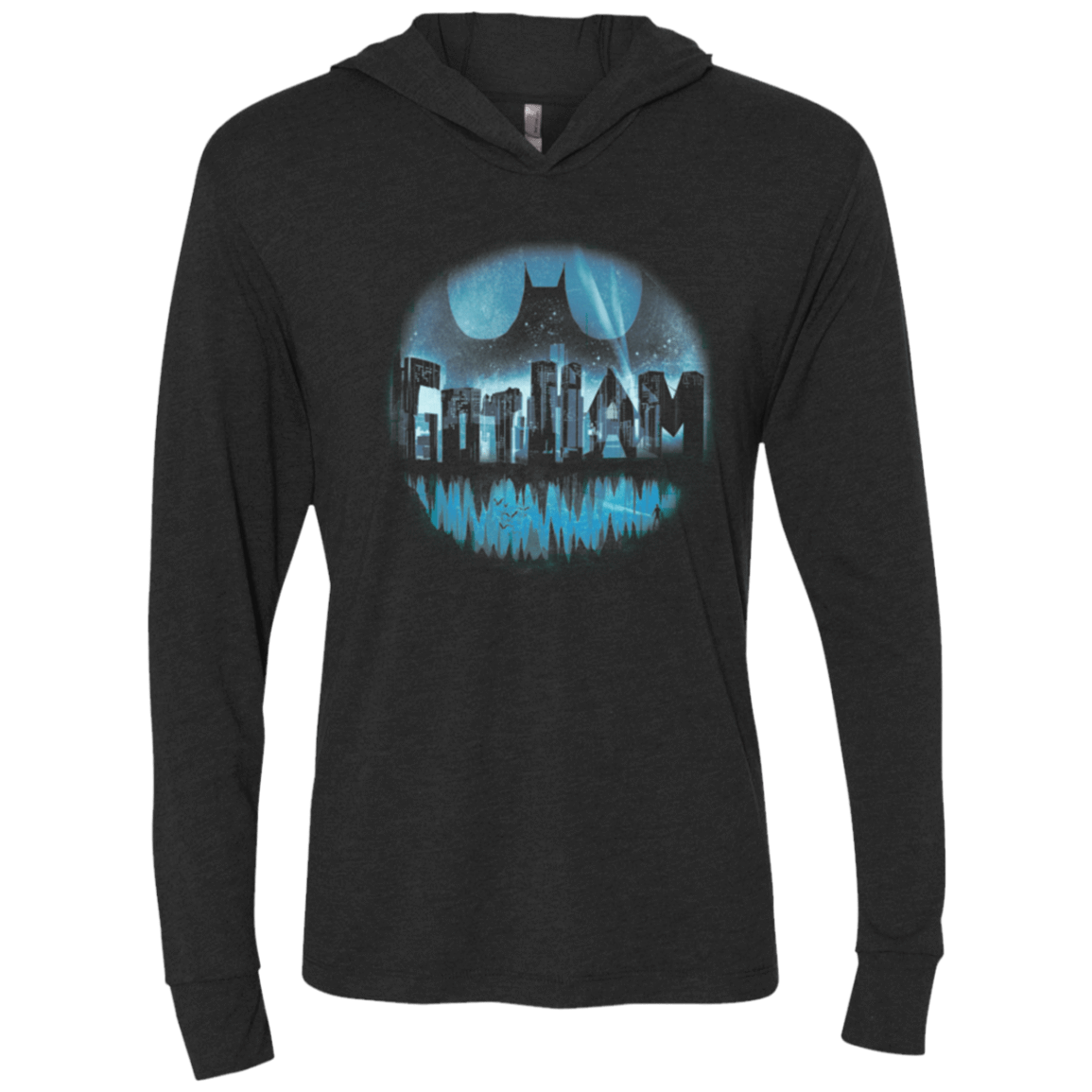 T-Shirts Vintage Black / X-Small Dark City Triblend Long Sleeve Hoodie Tee