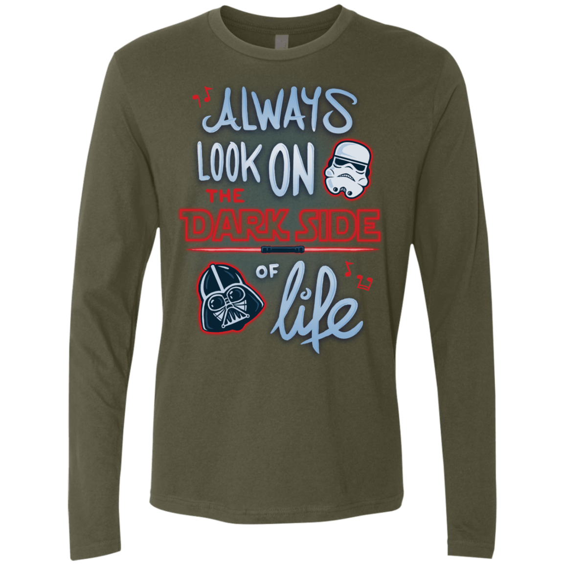 T-Shirts Military Green / Small Dark Side of Life Men's Premium Long Sleeve
